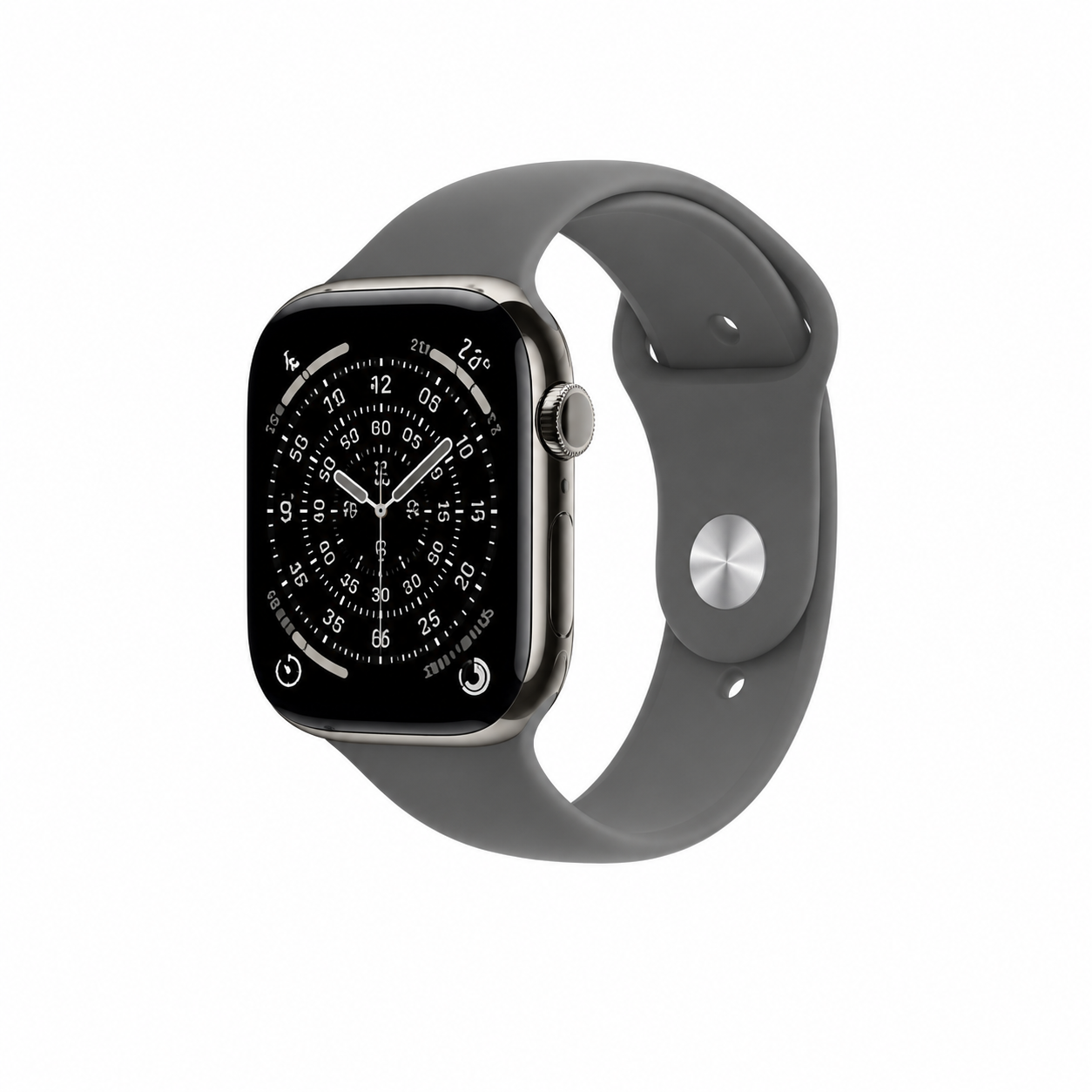 Apple Apple Watch Series 11 GPS + Cellular 42mm Natural Titanium Case with Stone Grey Sport Band - S/M