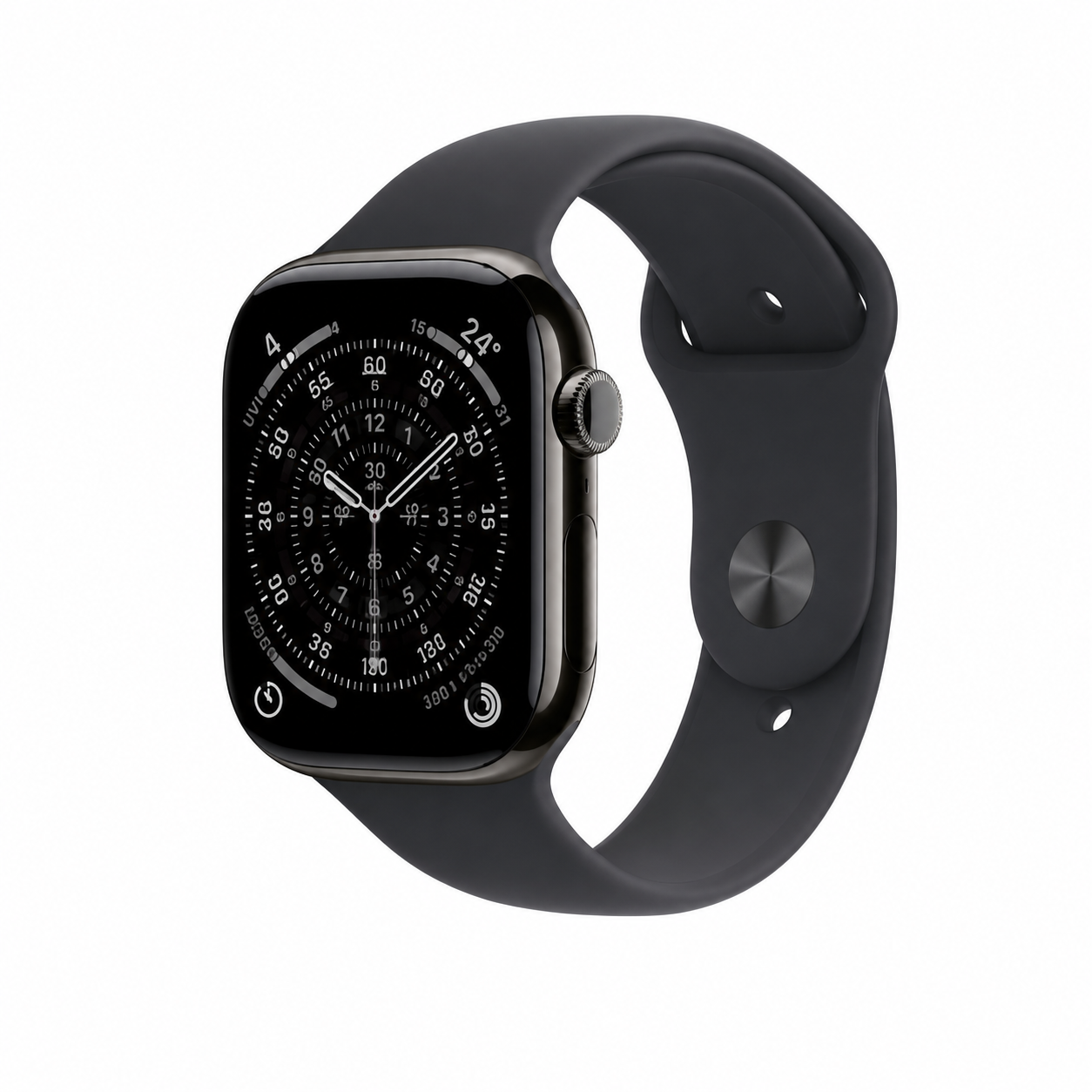 Apple Apple Watch Series 11 GPS + Cellular 42mm Slate Titanium Case with Black Sport Band - M/L