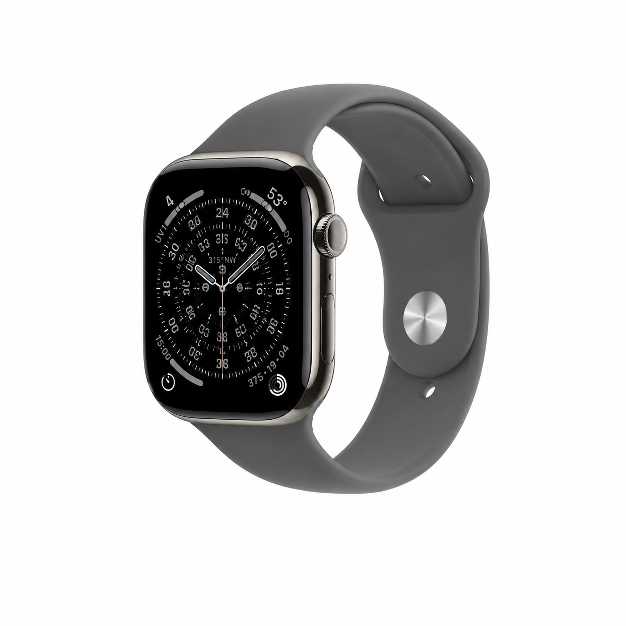 Apple Apple Watch Series 11 GPS + Cellular 42mm Natural Titanium Case with Stone Grey Sport Band - M/L